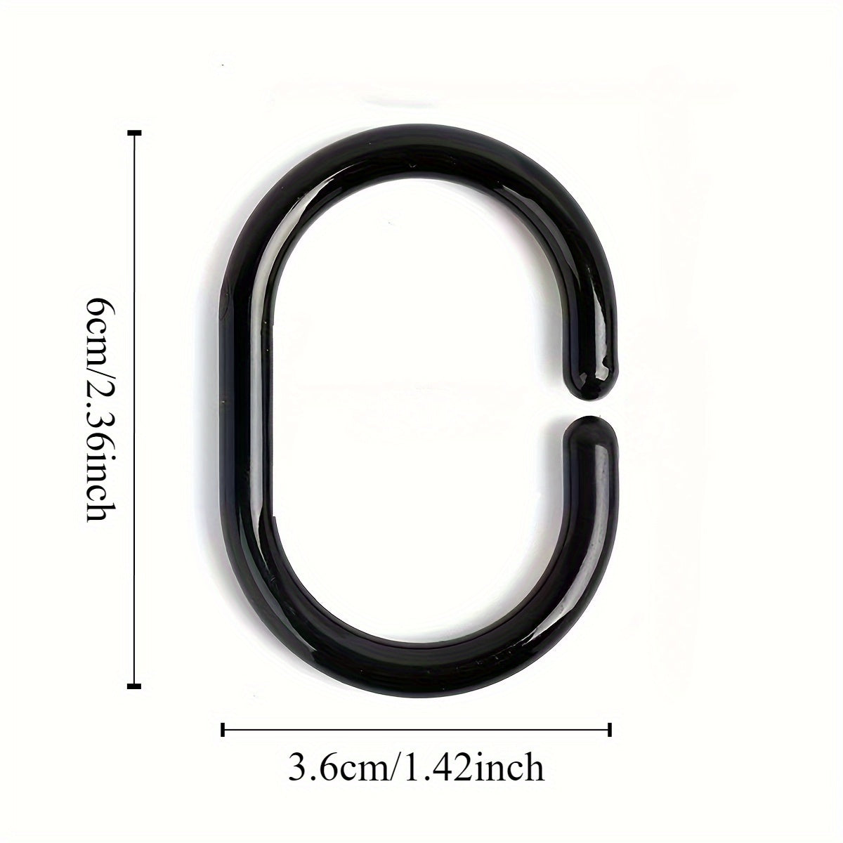 Eco-friendly plastic rings for shower rods - set of 30 durable C-shaped hooks.