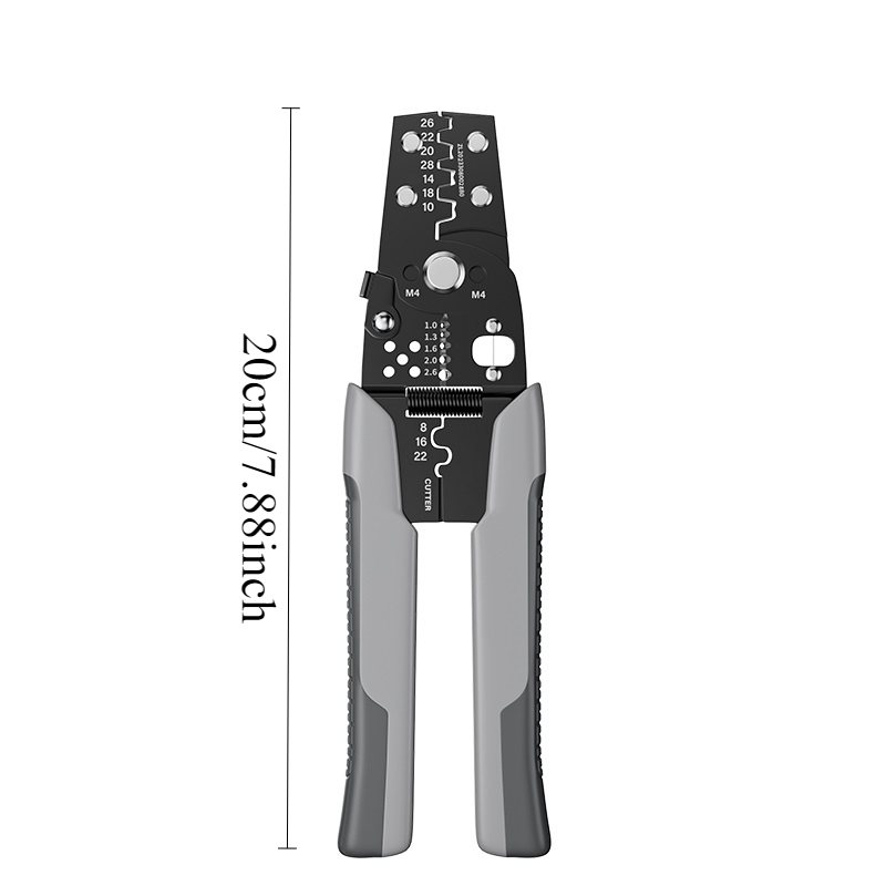 Professional stainless steel wire stripper cutter crimper for electrical cables, self-adjusting crimping pliers for home improvement.