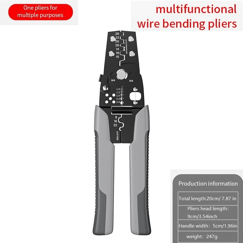 Professional stainless steel wire stripper cutter crimper for electrical cables, self-adjusting crimping pliers for home improvement.