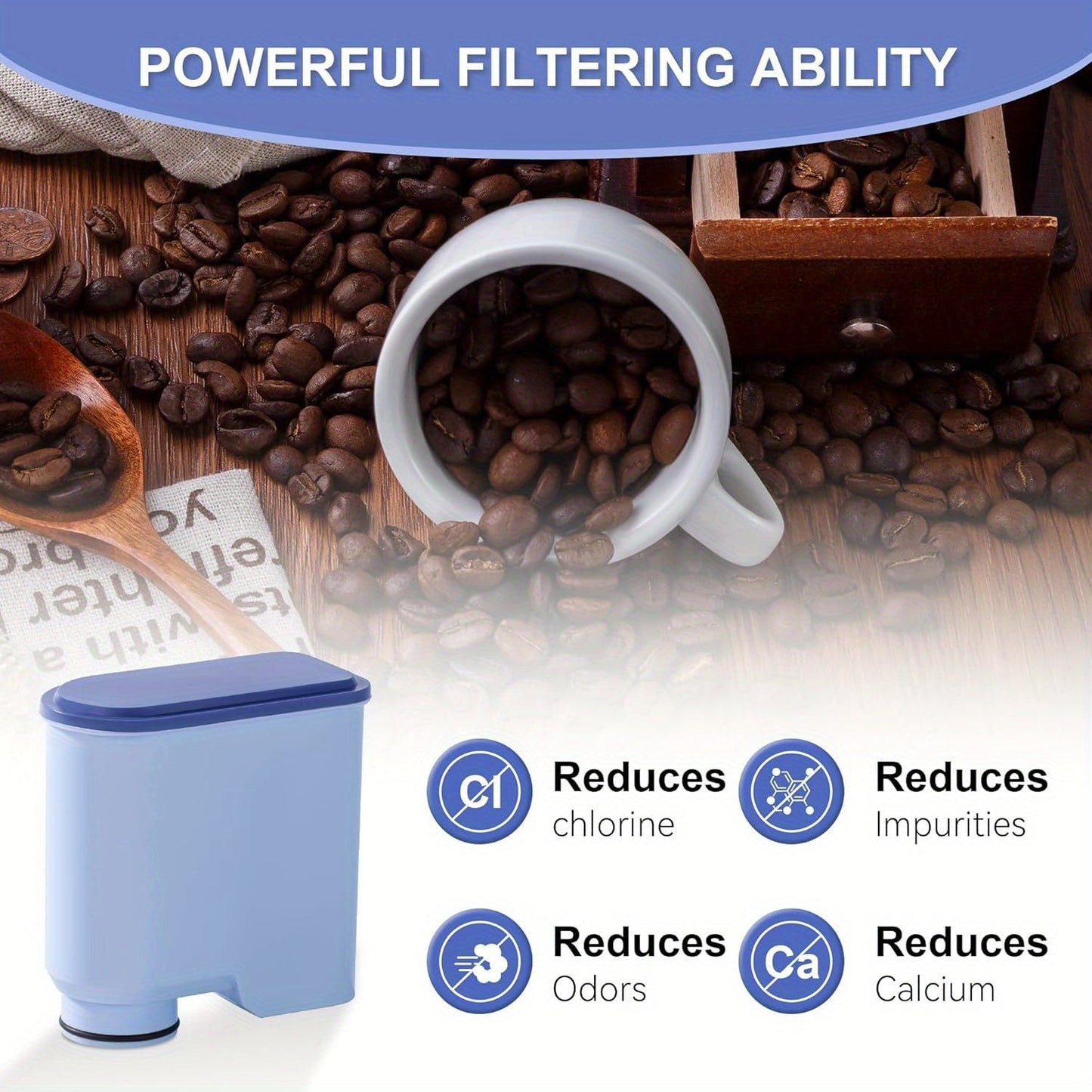 Upgrade your coffee experience with our premium coffee filter designed for Philips AquaClean machines. Compatible with CA6903, HD8900, and more, this filter not only provides anti-lime scale water purification but also enhances the taste of your coffee