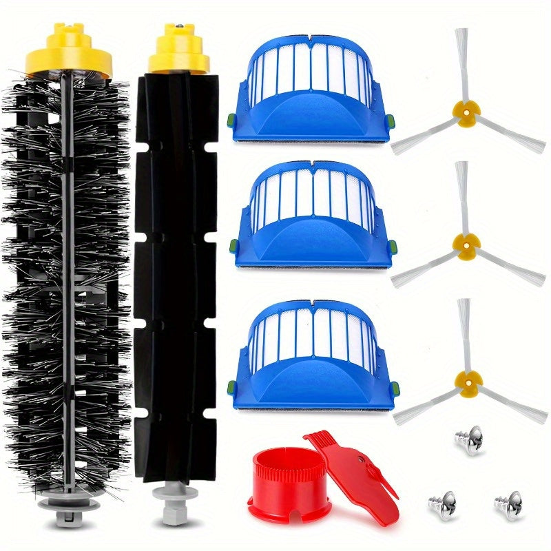 Replacement Parts Bundle for iRobot Roomba 600 & 500 Series - Includes 1 Bristle Brush, 1 Flexible Beater Brush, 3 Filters, 3 Side Brushes, and 2 Cleaning Tools - Compatible with Models: 614, 620, 650, 660, 680, 690, 695, 675, 671, 677, 655, 645, 595