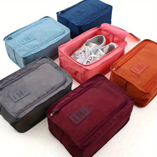 Travel shoe bag with multiple functions can be folded and is waterproof, ideal for storing beach shoes and sandals.