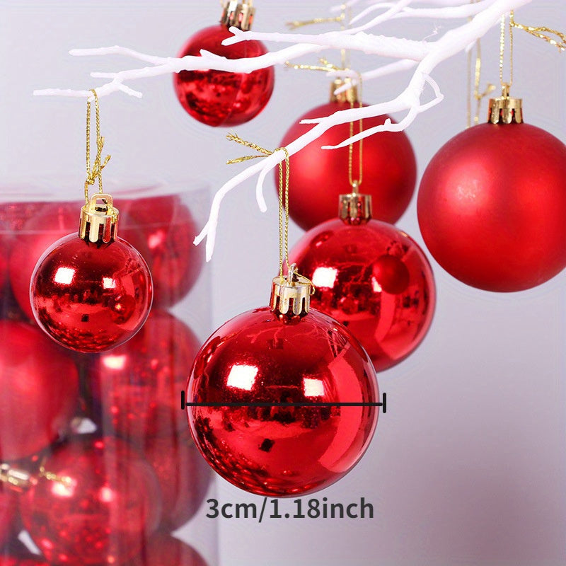 24 plastic Christmas ball ornaments for decorating trees, parties, and New Year's celebrations without feathers.