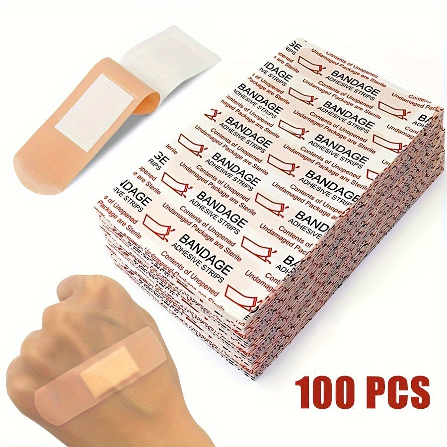 50/100 Waterproof Adhesive Bandages, Sterile, for Wound Care, Home and Outdoor Sports