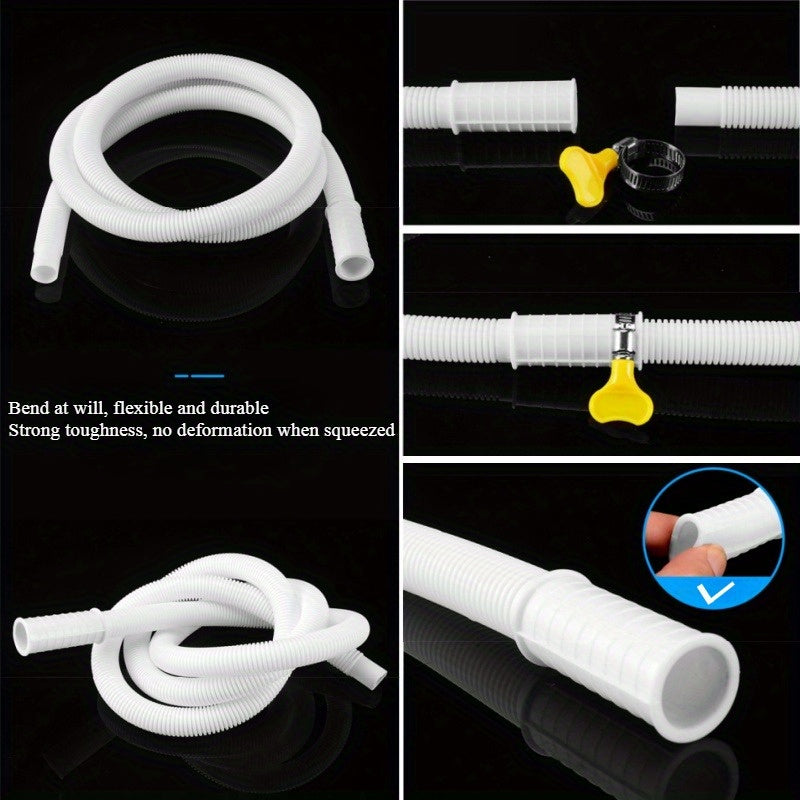 2M/6.6FT & 4M/13FT Air Conditioner Drain Hose Kit - Flexible and Durable AC Drainage Tubing with Connectors and Clamp for Mini-Split, Portable ACs, Dishwashers, and Washing Machines. Universal Fit, Non-Electric Accessories to Prevent Leakage.