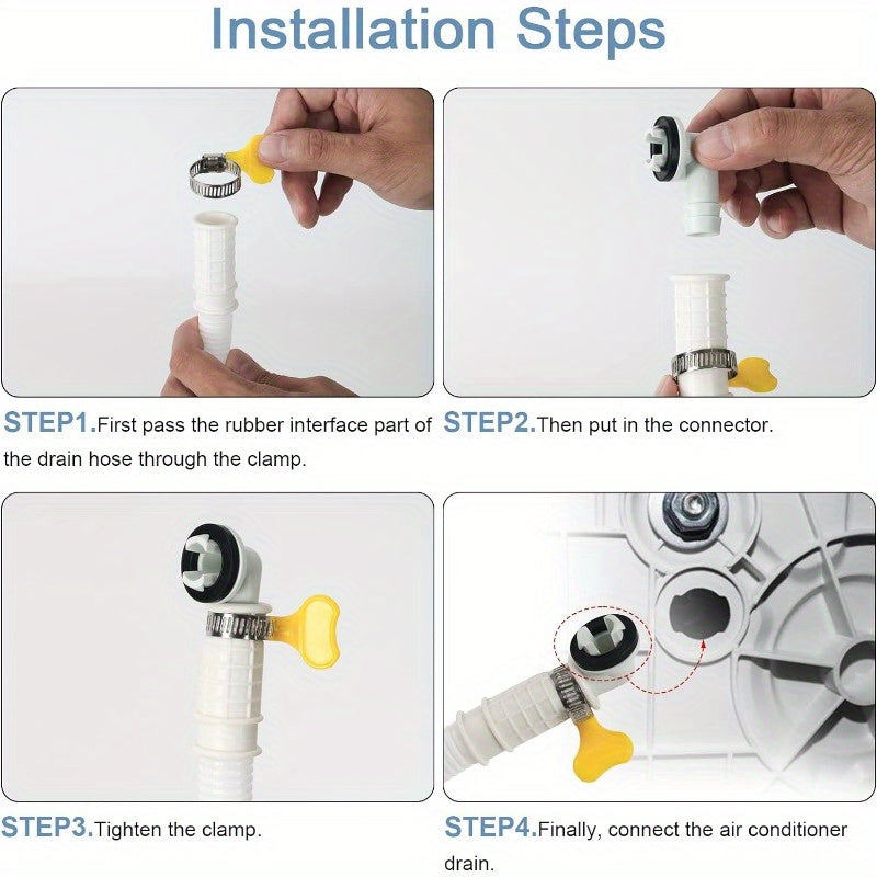 2M/6.6FT & 4M/13FT Air Conditioner Drain Hose Kit - Flexible and Durable AC Drainage Tubing with Connectors and Clamp for Mini-Split, Portable ACs, Dishwashers, and Washing Machines. Universal Fit, Non-Electric Accessories to Prevent Leakage.