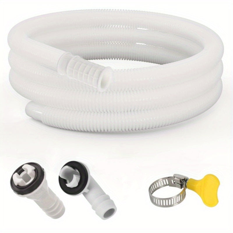 2M/6.6FT & 4M/13FT Air Conditioner Drain Hose Kit - Flexible and Durable AC Drainage Tubing with Connectors and Clamp for Mini-Split, Portable ACs, Dishwashers, and Washing Machines. Universal Fit, Non-Electric Accessories to Prevent Leakage.