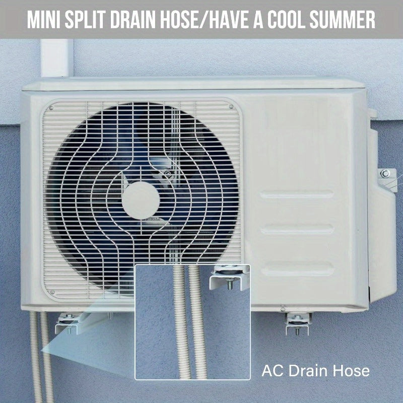 2M/6.6FT & 4M/13FT Air Conditioner Drain Hose Kit - Flexible and Durable AC Drainage Tubing with Connectors and Clamp for Mini-Split, Portable ACs, Dishwashers, and Washing Machines. Universal Fit, Non-Electric Accessories to Prevent Leakage.