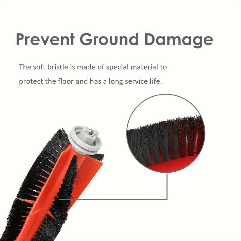 Get a pack of two main brush replacements designed for Roborock vacuums. These brushes are compatible with S4, S5, S6 series, and more models. Made from durable plastic, they are perfect for cleaning floors.