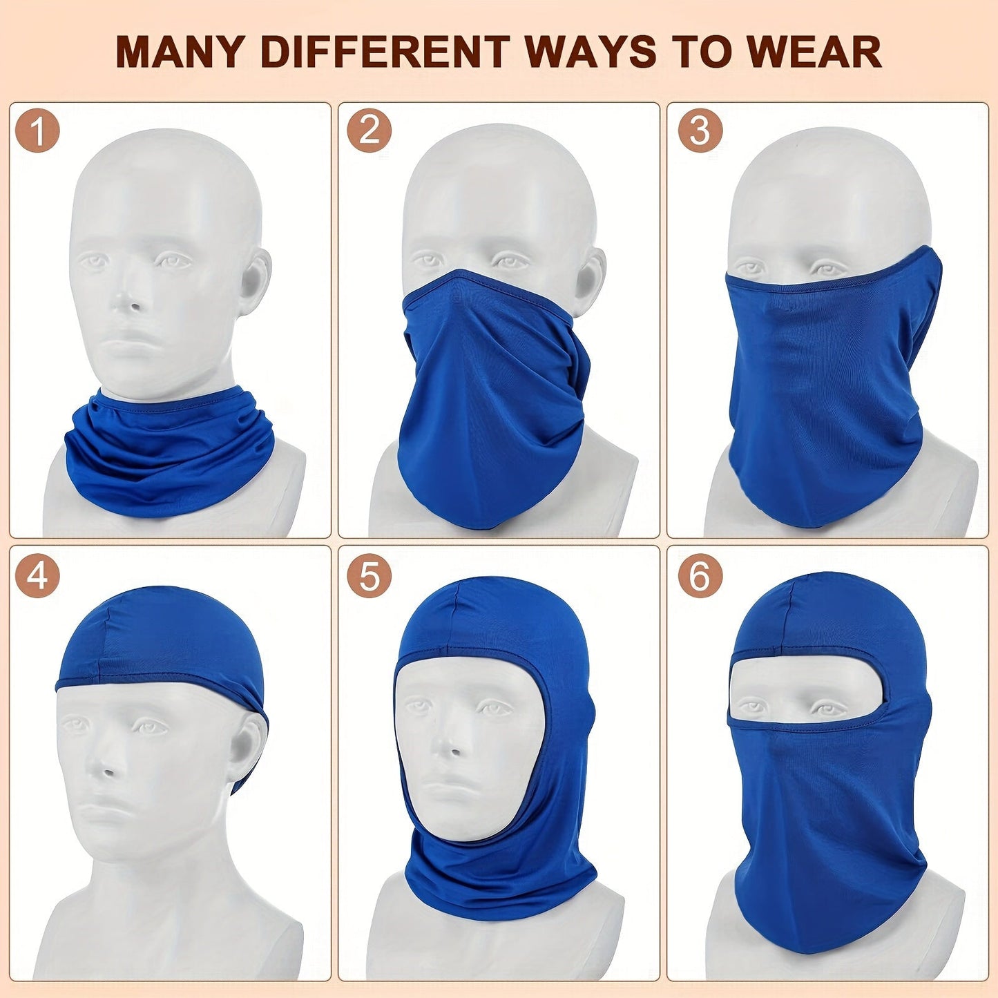 Women's Full Face Balaclava Masks - Set of 12, Ideal for Skiing and Cycling, Windproof, Breathable, and Warm, Stretchy Fit, Easy to Wash