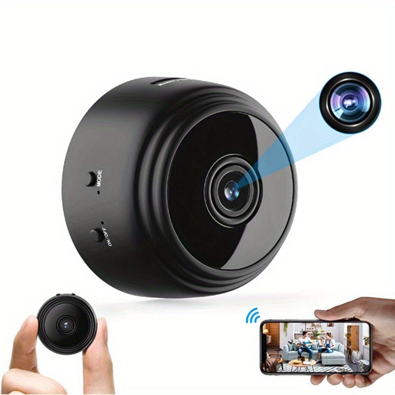 Wifi-enabled Teruhal Smart Home Security Camera features wireless monitoring and remote viewing, smartphone compatibility, and a rechargeable battery.