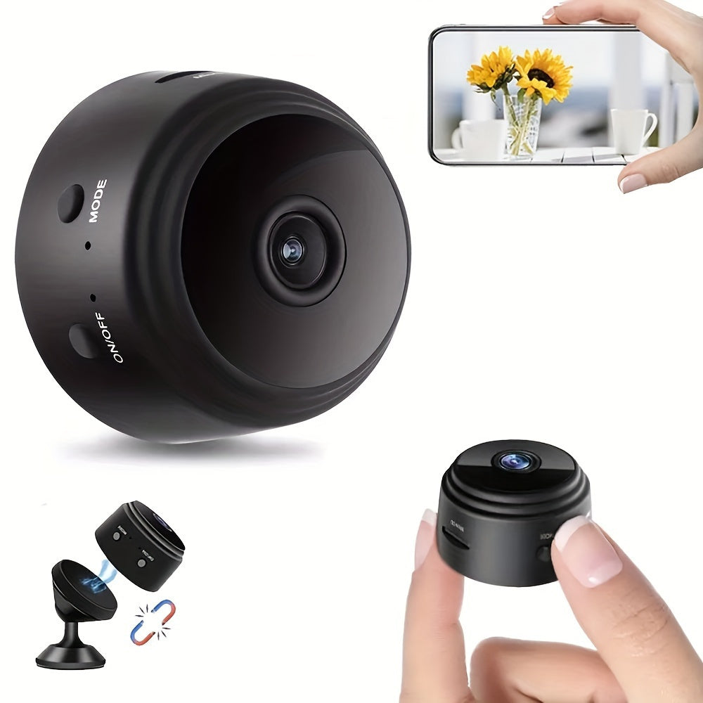 Wifi-enabled Teruhal Smart Home Security Camera features wireless monitoring and remote viewing, smartphone compatibility, and a rechargeable battery.