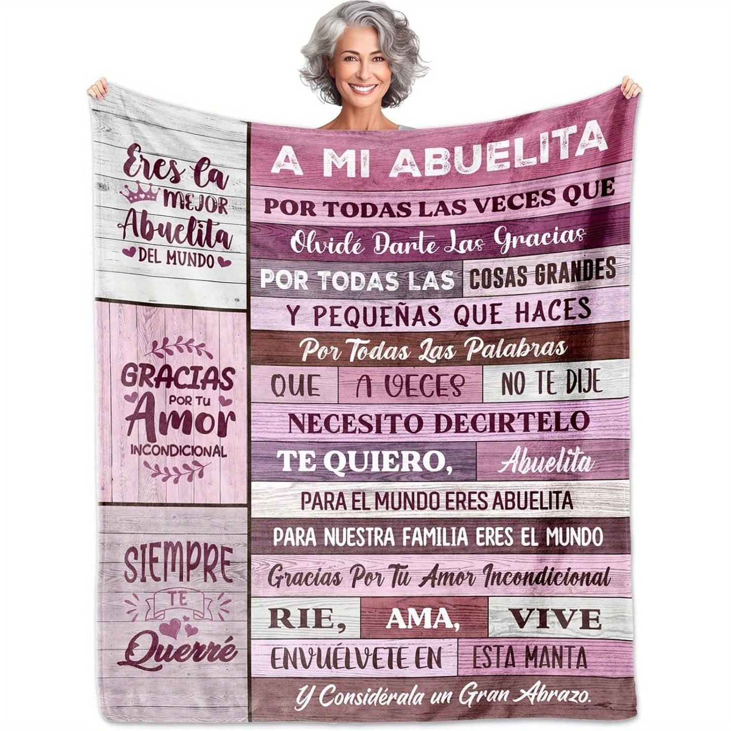 Personalized Spanish-Language Blanket for Grandma: Perfect for Anniversaries, Birthdays, or Any Special Occasion - Cozy Fleece Throw with Customized Design