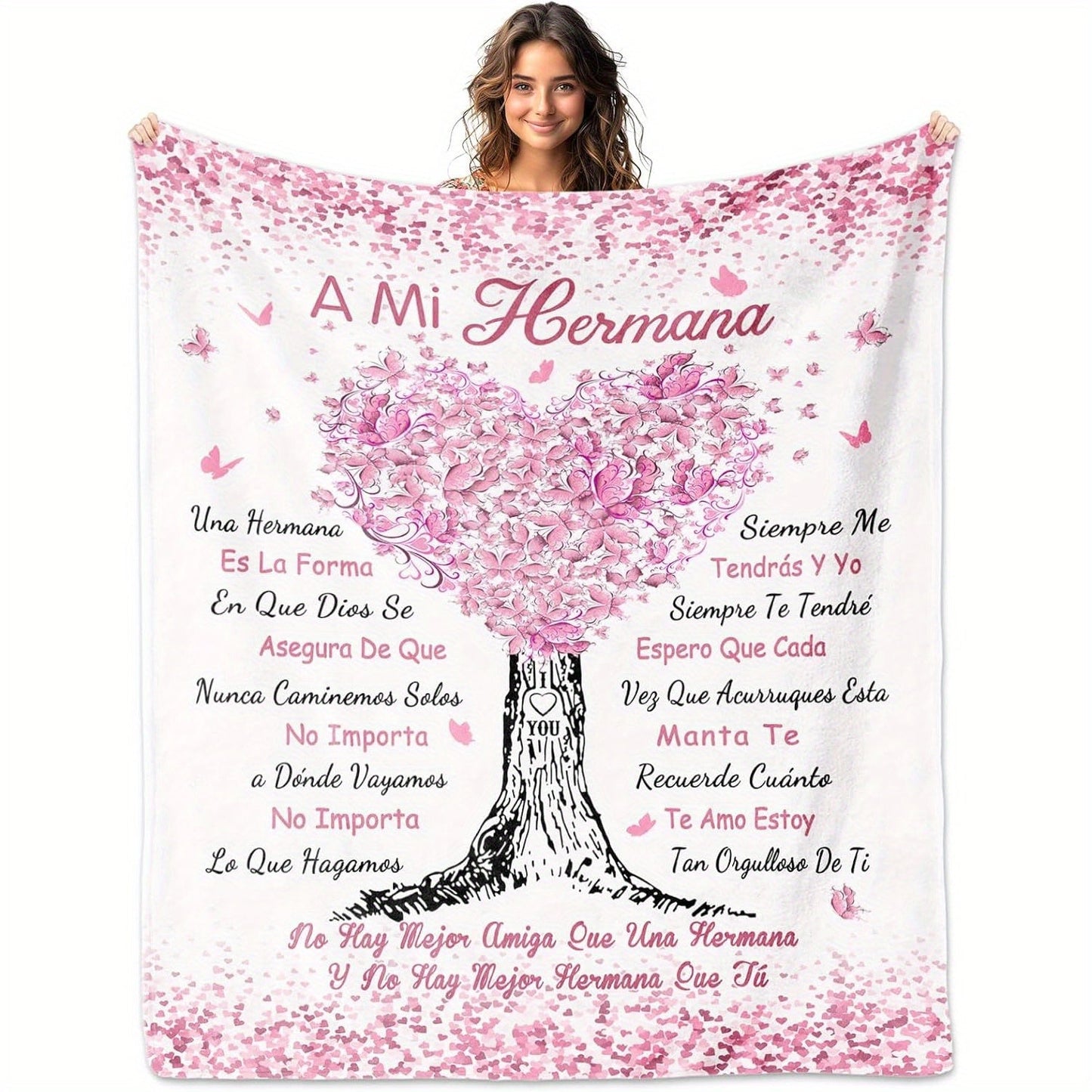 Give your best friend or sister a heartfelt gift with the Spanish Love Letter Blanket, ideal for anniversaries, birthdays, and any special occasion.