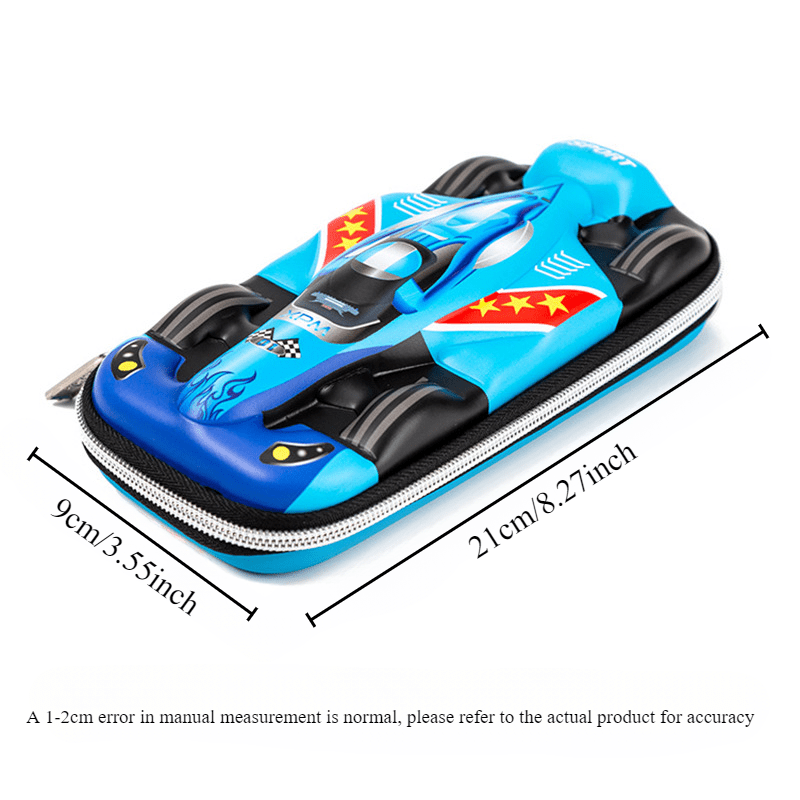 Car-shaped pencil case with large capacity and creative design for students.