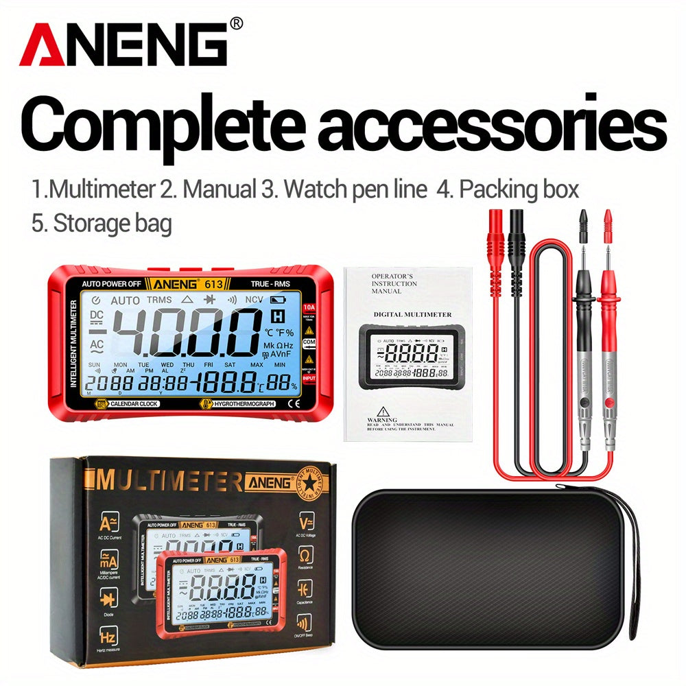 ANENG 613 4000 Count Smart multimeter for AC/DC current, voltage, and resistance measurement. Professional 3-in-1 test tool.