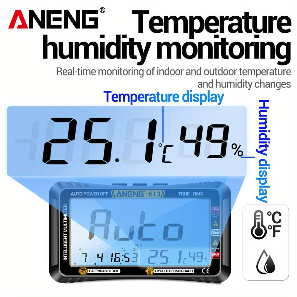 ANENG 613 4000 Count Smart multimeter for AC/DC current, voltage, and resistance measurement. Professional 3-in-1 test tool.