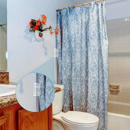 4 transparent ABS shower curtain clips for secure and easy installation in bathroom and kitchen, windproof and splash-proof.