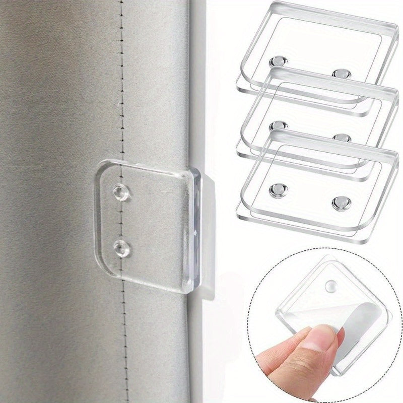 4 transparent ABS shower curtain clips for secure and easy installation in bathroom and kitchen, windproof and splash-proof.