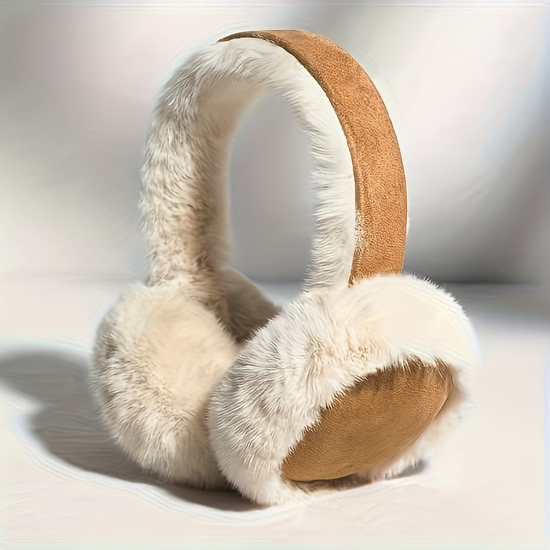 Stay Cozy with Our Bestselling 1pc Faux Fur Ear Muffs for Ultimate Winter Warmth, Perfect for Outdoor Cold Weather Protection, Made with Soft Plush Material and Fitted Suede for a Classic Look, Dry Clean Only Earmuffs