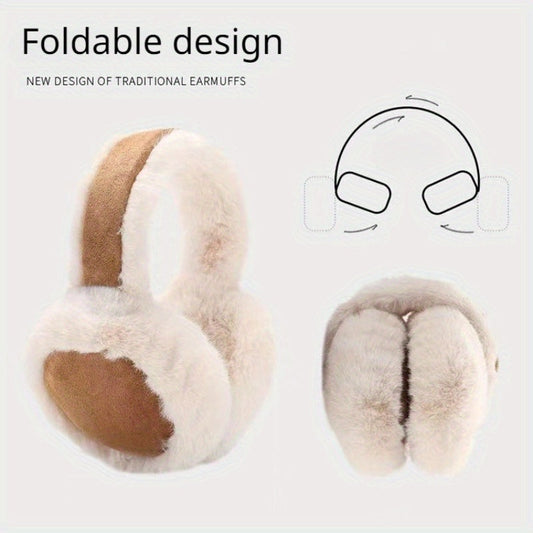 Stay Cozy with Our Bestselling 1pc Faux Fur Ear Muffs for Ultimate Winter Warmth, Perfect for Outdoor Cold Weather Protection, Made with Soft Plush Material and Fitted Suede for a Classic Look, Dry Clean Only Earmuffs