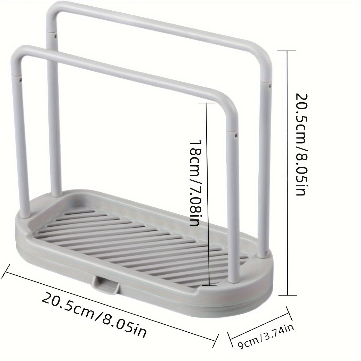 White Plastic Kitchen Sink Organizer with Drain Rack - Utilize in Stalls, Food Trucks, Cafes, and at Home for Sponge and Towel Storage in Limited Spaces. Great for Kitchen Sink Organization.