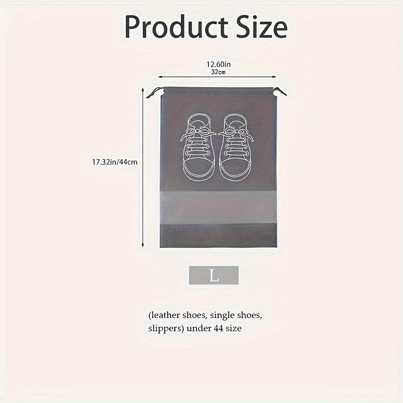 10-pack of breathable, dustproof shoe bags with transparent windows for travel organization and storage protection.