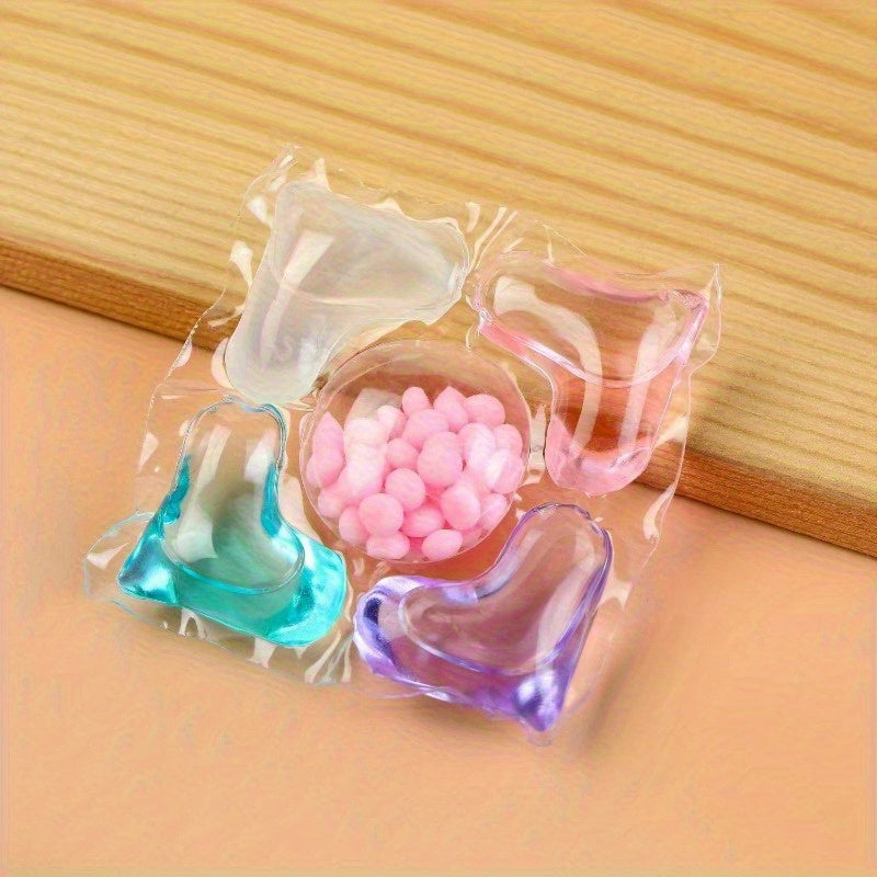 30pcs of 5-in-1 Multi-Purpose Laundry Beads for convenient cleaning in apartments and college dorms. Made of polypropylene with fresh scent, color-coded for easy use. Can soften fabrics