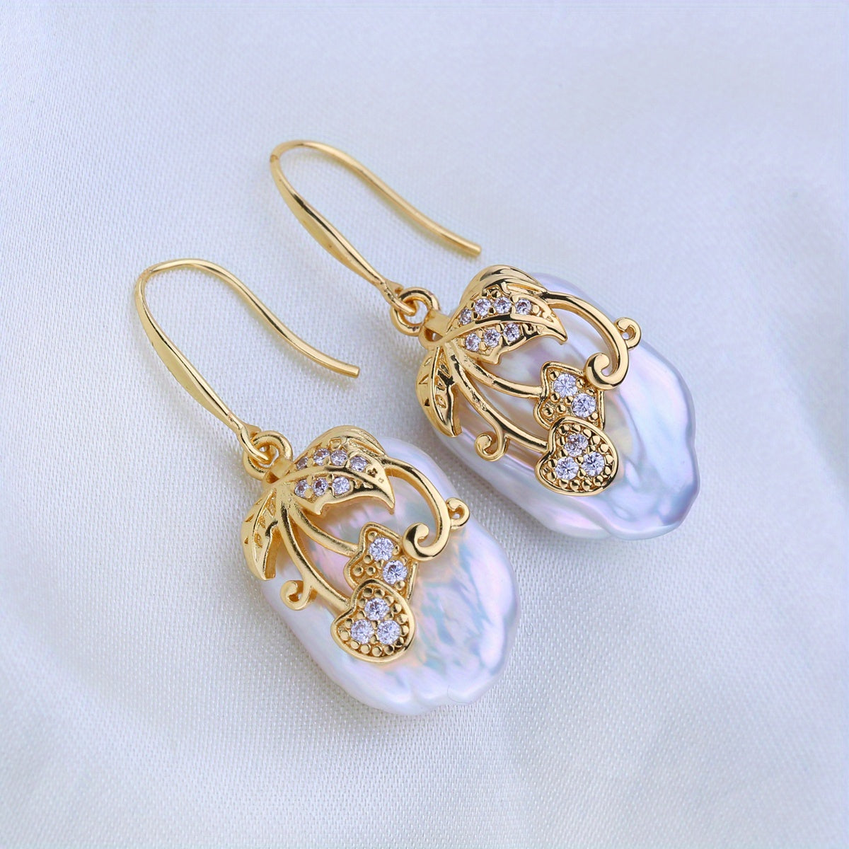 Vintage Style Elegant Baroque Freshwater Pearl Drop Earrings - Ideal for Parties, Weddings, and Mother's Day Gift for Women