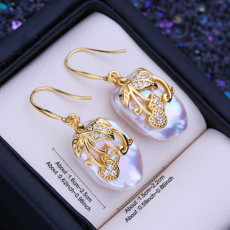 Vintage Style Elegant Baroque Freshwater Pearl Drop Earrings - Ideal for Parties, Weddings, and Mother's Day Gift for Women