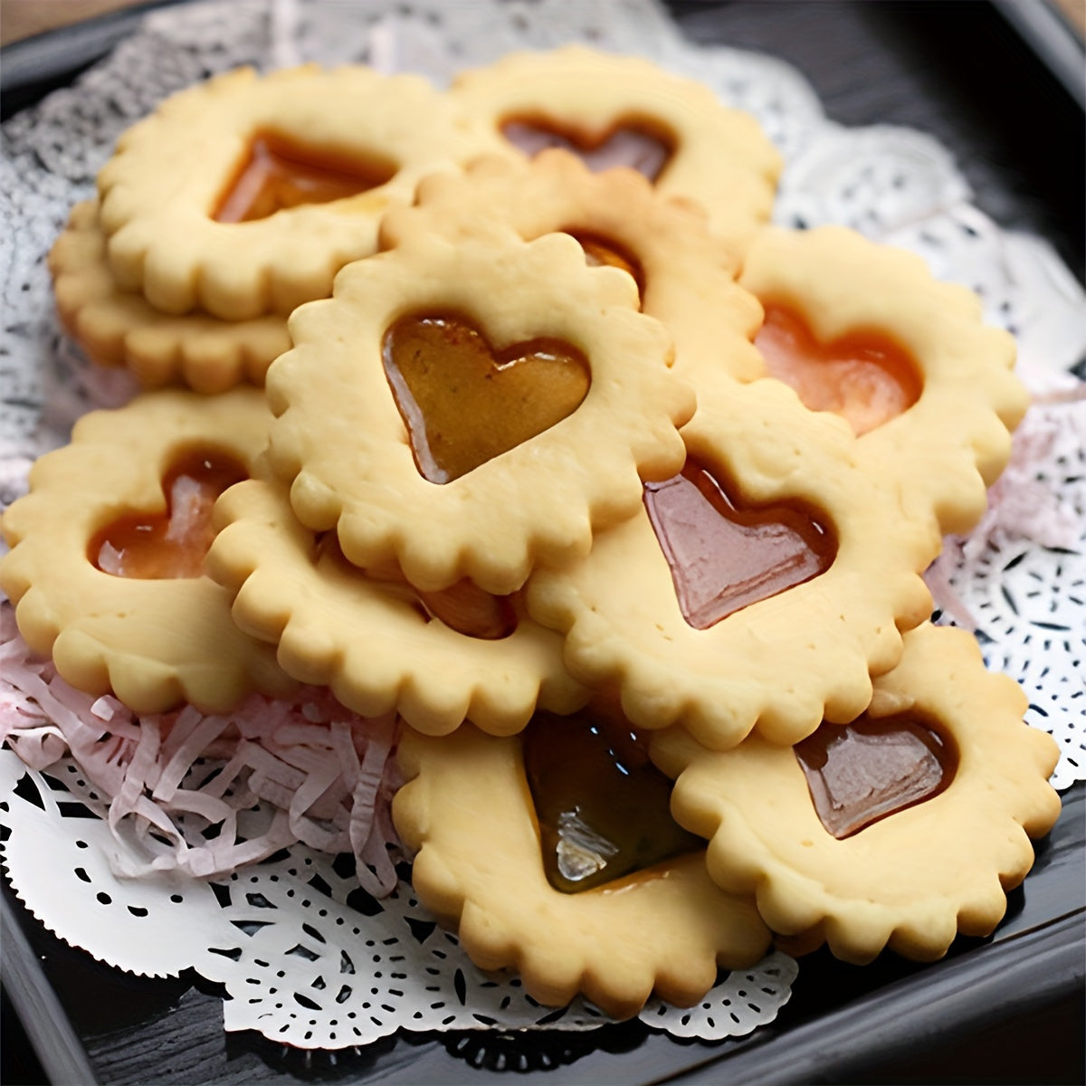 Stainless Steel Cookie Cutter Set with Flower and Heart Shapes - Ideal for Baking, Chocolate, and Cake Decorating - Great for Christmas and Valentine's Day - Includes 2 Pieces