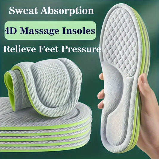 1 Pair of Sports Insoles with raised diamond shape for sweat absorption, suitable for all shoe types.