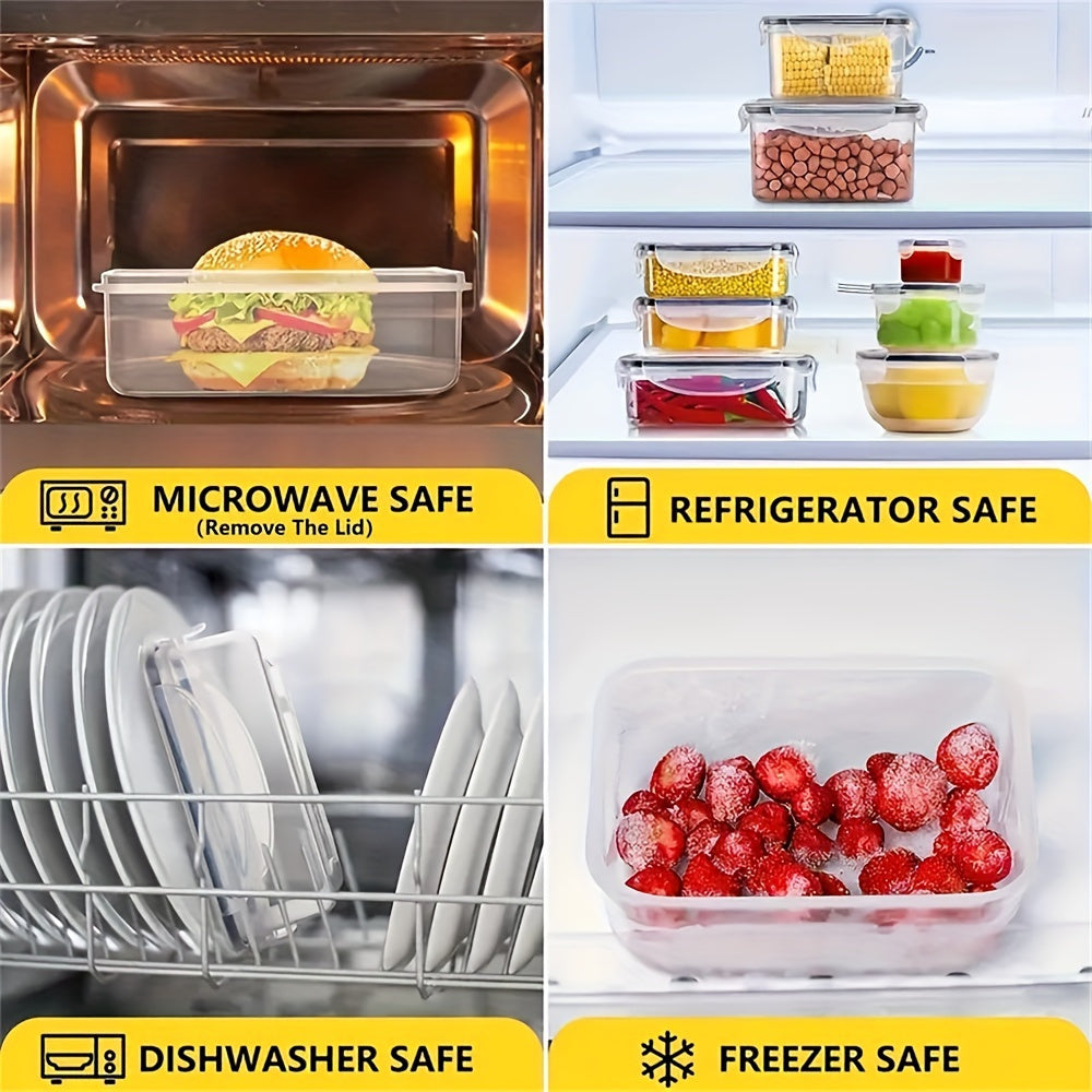 24-piece microwave safe kitchen storage container set with leakproof, shatterproof plastic containers, airtight lids, labels, marker pen, and transparent design - perfect for