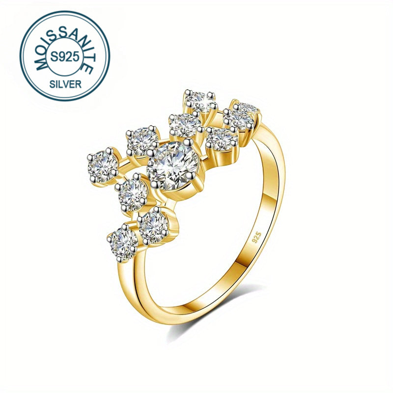 Exquisite 1.5 Carat Moissanite Ring crafted in 925 Sterling Silver, featuring a Vintage-Inspired Design suitable for both Casual Attire and Special Occasions. Comes with a Gift Box for an extra touch of elegance.