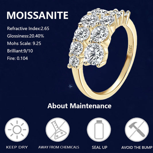 Experience Timeless Elegance with the LOVVESSOM 3.36 Carat Moissanite Adjustable Ring - A Vintage Luxury Piece Ideal for Everyday and Special Events. Comes with a Gift Box.