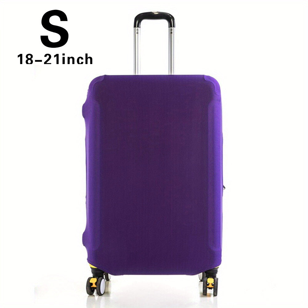 Stretchy polyester luggage cover protects 45.72-81.28 cm suitcases for both men and women.