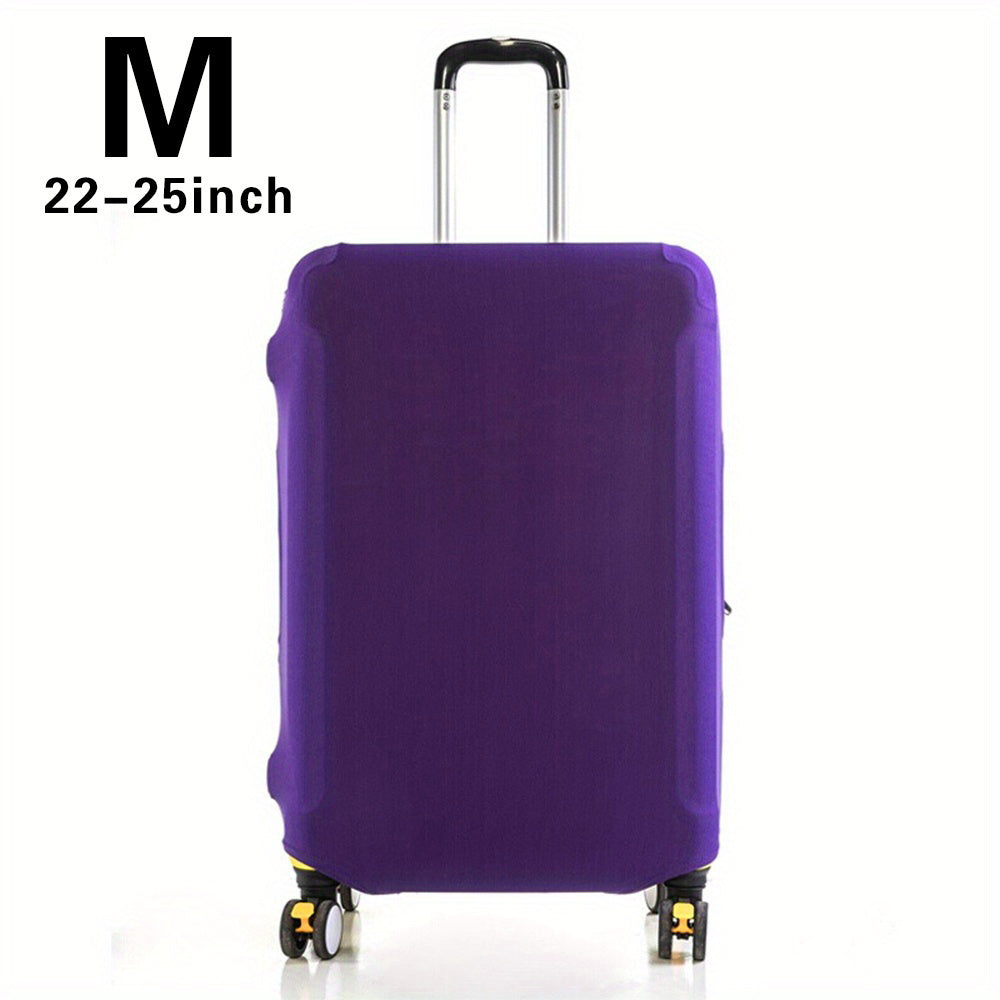 Stretchy polyester luggage cover protects 45.72-81.28 cm suitcases for both men and women.