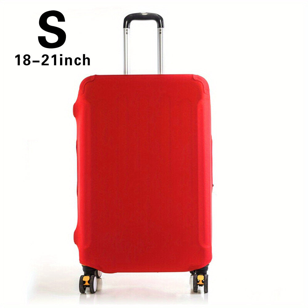 Stretchy polyester luggage cover protects 45.72-81.28 cm suitcases for both men and women.