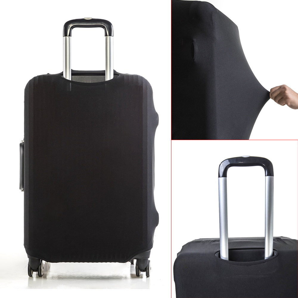 Stretchy polyester luggage cover protects 45.72-81.28 cm suitcases for both men and women.