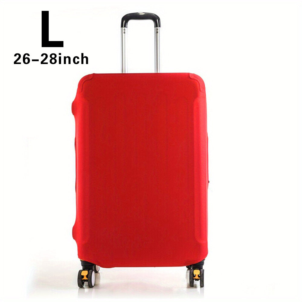 Stretchy polyester luggage cover protects 45.72-81.28 cm suitcases for both men and women.