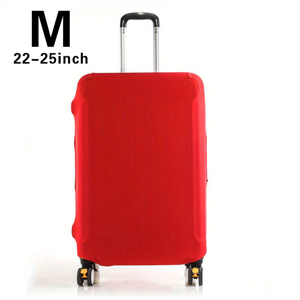 Stretchy polyester luggage cover protects 45.72-81.28 cm suitcases for both men and women.