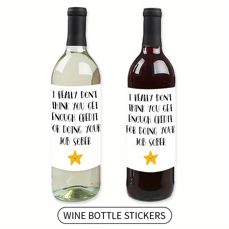 2 festive wine labels for boss appreciation, 10x12.7cm, paper material, suitable for all genders, ideal for holiday gifting.