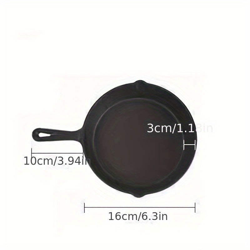 Set of 3 Cast Iron Frying Pans with Water Drip, Pre-Seasoned Oven-Safe Cookware for Camping, Indoor and Outdoor Cooking, and BBQ - Essential Kitchenware and Supplies