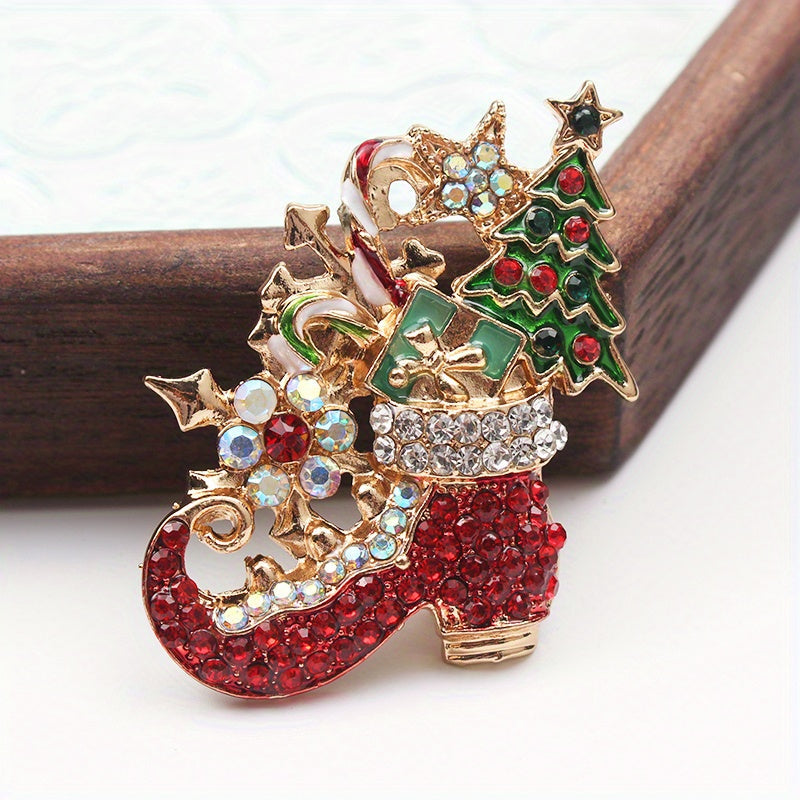 Unique and elegant gift idea: Unconventional brooch with diamond accents in a vintage style