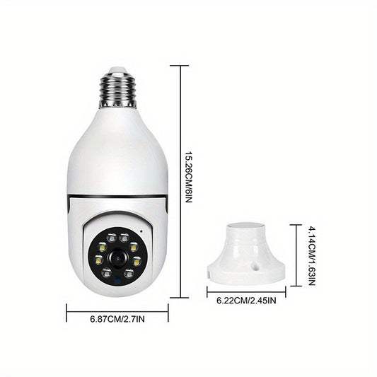 Ensure your home's safety with the Teruhal 1080P HD Bulb-Shaped Security Camera featuring Night Vision, Auto-Tracking, and Two-Way Audio capabilities. This Wireless WiFi E27 Light Bulb Design is not only functional but also discreet for seamless