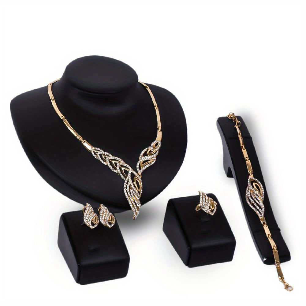 Silver Plated Synthetic April Birthstone Jewelry Set, Bohemian Style, Made with Zinc Alloy and Glass Stones. Perfect Mother's Day Gift, Ideal for Parties and Music Festivals. Includes a 5-Piece Set with Trendy Twisted Design Necklace, Earrings, and