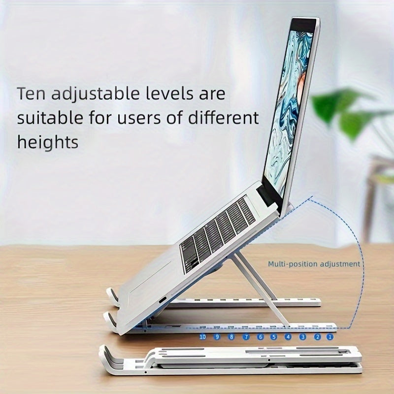 Foldable and Portable Laptop Stand, Adjustable Height, Compatible with All Notebooks, Suitable for Desk Use, No Electricity Needed, Can also be Used as a Wall-Mounted TV Stand, Ideal for Gaming and Leisure Room Furniture