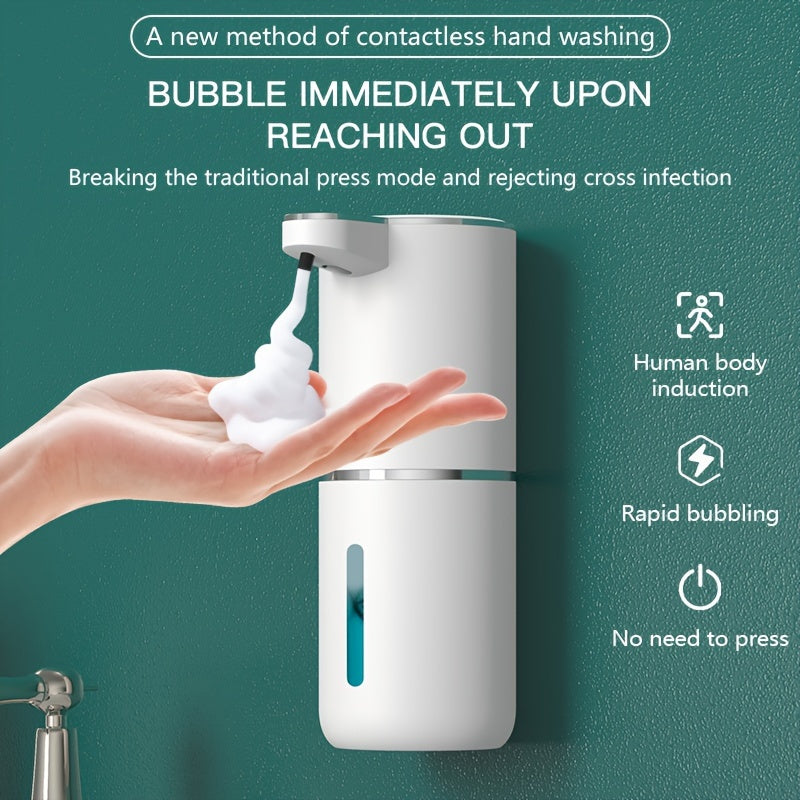 Smart Touchless Automatic Soap Dispenser - Rechargeable USB Foaming Hand Wash Machine with Induction Technology. Features 500mAh Lithium Battery. Perfect for Bathroom and Kitchen Use without Food Contact.