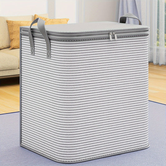 Large Capacity Clothes Storage Bag with Handles - Organize Blankets, Quilts, and More! Perfect for Closet, Bedroom, Dorm, or Home. Zipper Closure, Portable and Foldable Design for Under-Bed Storage.