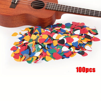 Accessories for acoustic ukuleles, basses, and electric guitars, including picks and plectrums.